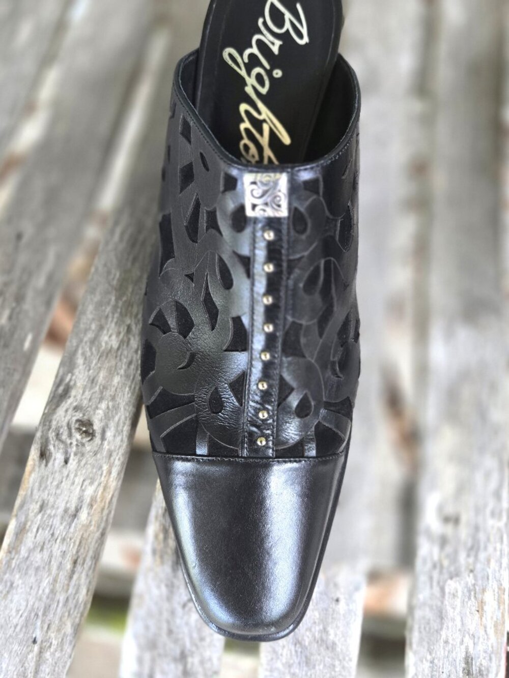 New BRIGHTON Turin Black Leather Slip On Mules Shoes 9 - Picture 3 of 5